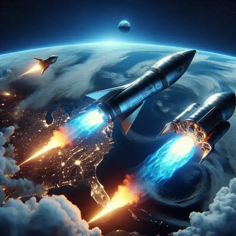 "Imagen de un vehículo espacial reutilizable despegando, simbolizando el futuro de la exploración espacial en el artículo 'Vehículos espaciales reutilizables: El futuro de la exploración espacial'."