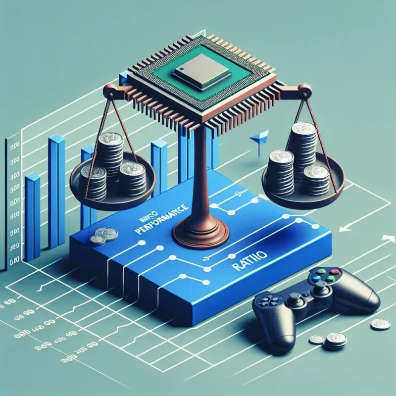 "Gráfico comparativo de benchmarks del Ryzen 9 7950X3D resaltando su rendimiento en juegos en relación con su precio, ilustrando su eficiencia en términos de costo-beneficio."