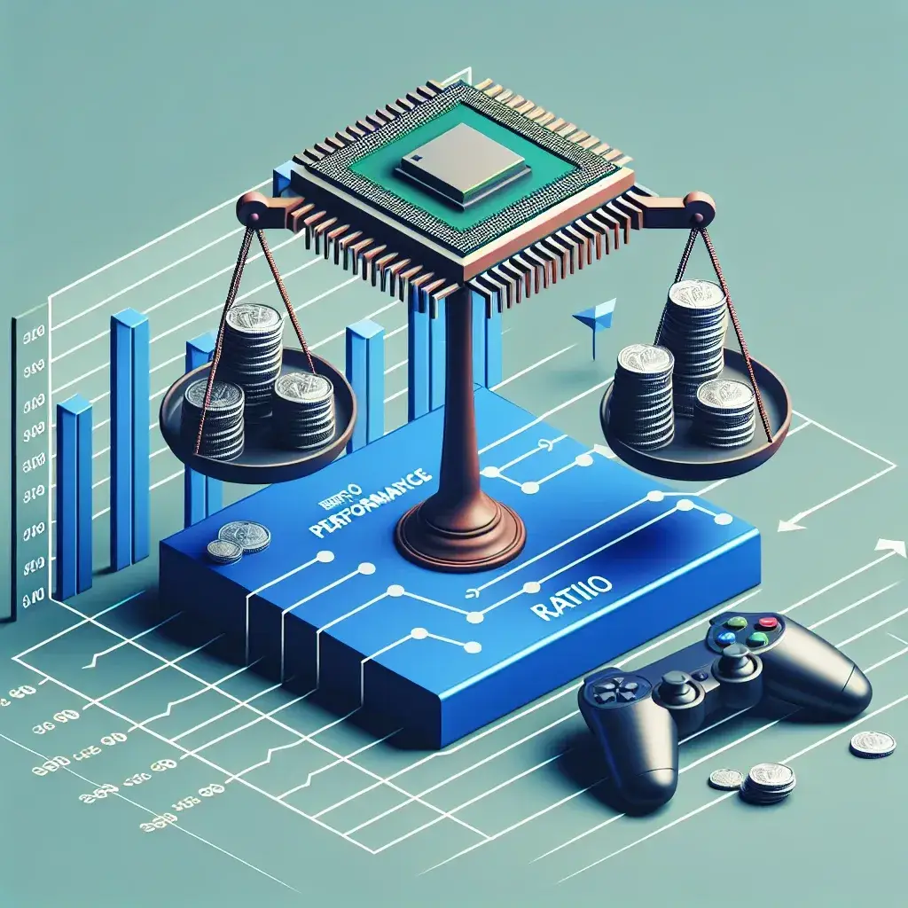 "Gráfico comparativo de benchmarks del Ryzen 9 7950X3D resaltando su rendimiento en juegos en relación con su precio, ilustrando su eficiencia en términos de costo-beneficio."