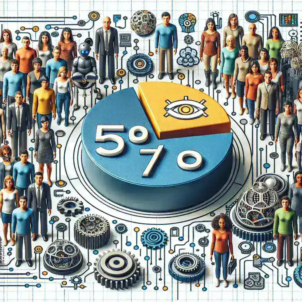 "Gráfico ilustrativo que muestra el 55% de los latinoamericanos que apoyan la regulación de la inteligencia artificial, destacando la opinión pública sobre el tema en América Latina."